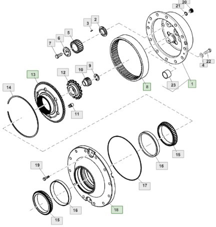 John Deere 7830 Zwolnica Kapelusz Piasta Koło Koronkowe RE564018 R554716 R104756 - Yürüyüş motoru - Tarım araçları: fotoğraf 2 John Deere 7830 Zwolnica Kapelusz Piasta Koło Koronkowe RE564018 R554716 R104756 - Yürüyüş motoru - Tarım araçları: fotoğraf 2