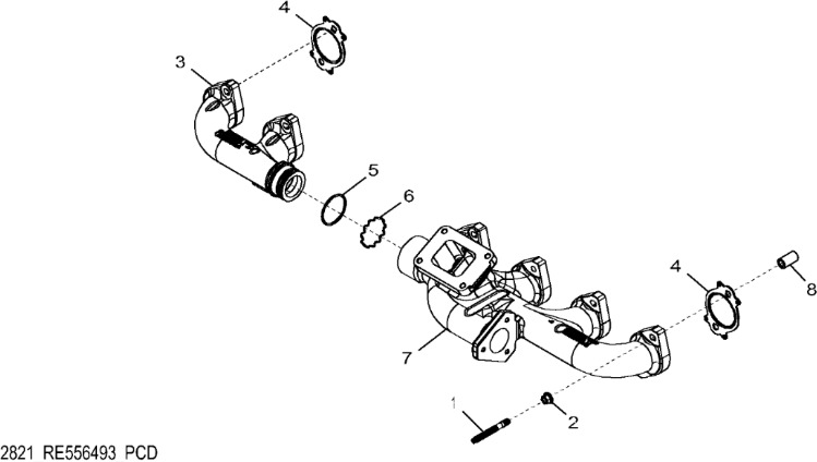 John Deere 9470RX - Kolektor wydechowy DZ100544 (Silnik) - Egzoz manifoldu - Tarım araçları: fotoğraf 1 John Deere 9470RX - Kolektor wydechowy DZ100544 (Silnik) - Egzoz manifoldu - Tarım araçları: fotoğraf 1