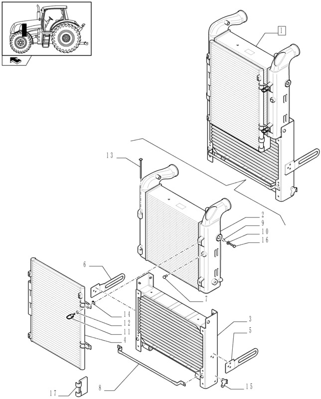 New Holland T6010 Chłodnica końcowa 84154154 - Soğutma sistemi - Traktör: fotoğraf 1 New Holland T6010 Chłodnica końcowa 84154154 - Soğutma sistemi - Traktör: fotoğraf 1
