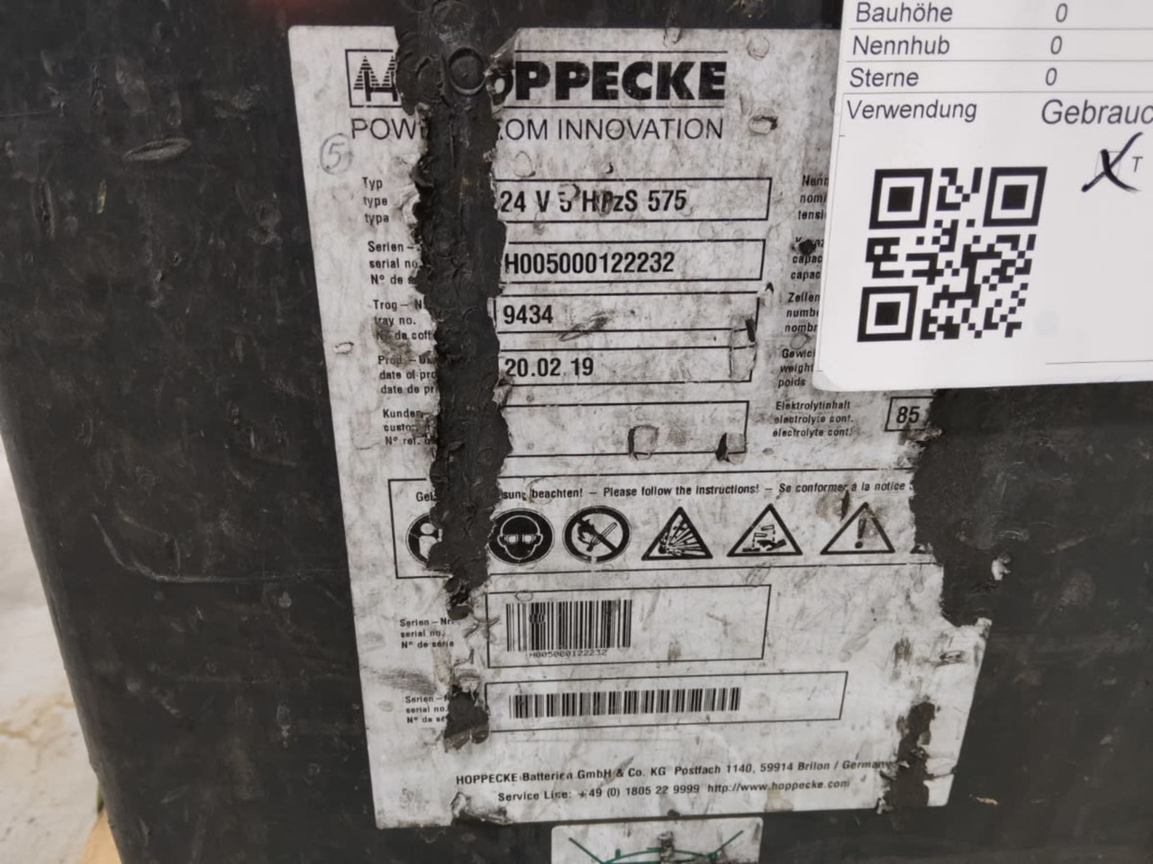HOPPECKE Battery 24V 575Ah - Akümülatör - Malzeme taşıma ekipmanı: fotoğraf 2 HOPPECKE Battery 24V 575Ah - Akümülatör - Malzeme taşıma ekipmanı: fotoğraf 2