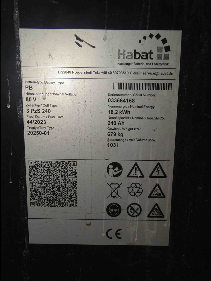 Habat 80V 240Ah - Akümülatör - Malzeme taşıma ekipmanı: fotoğraf 2 Habat 80V 240Ah - Akümülatör - Malzeme taşıma ekipmanı: fotoğraf 2