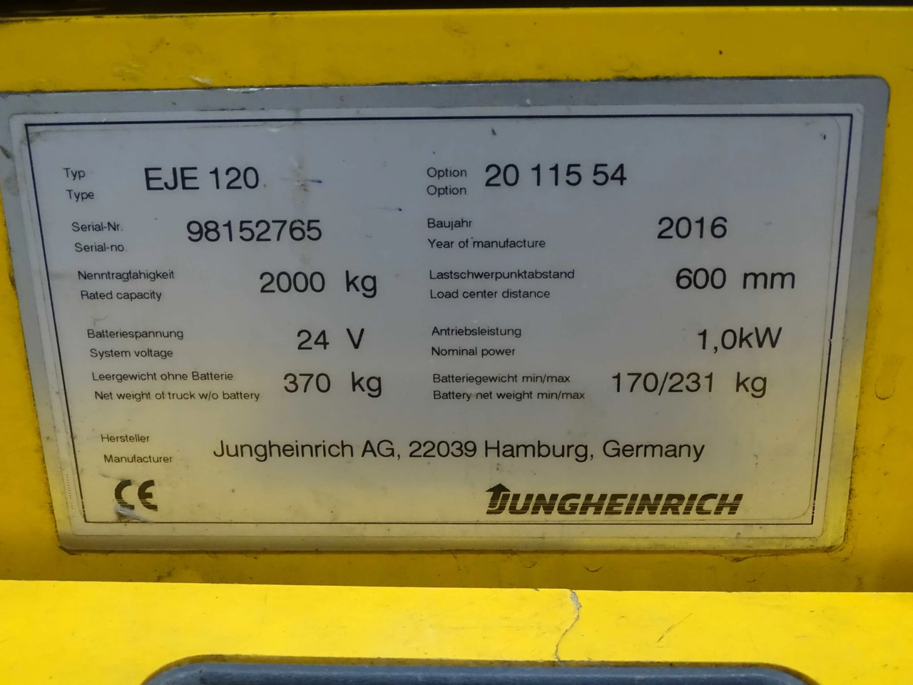 Jungheinrich EJE120 - Kullanılan transpalet: fotoğraf 4 Jungheinrich EJE120 - Kullanılan transpalet: fotoğraf 4