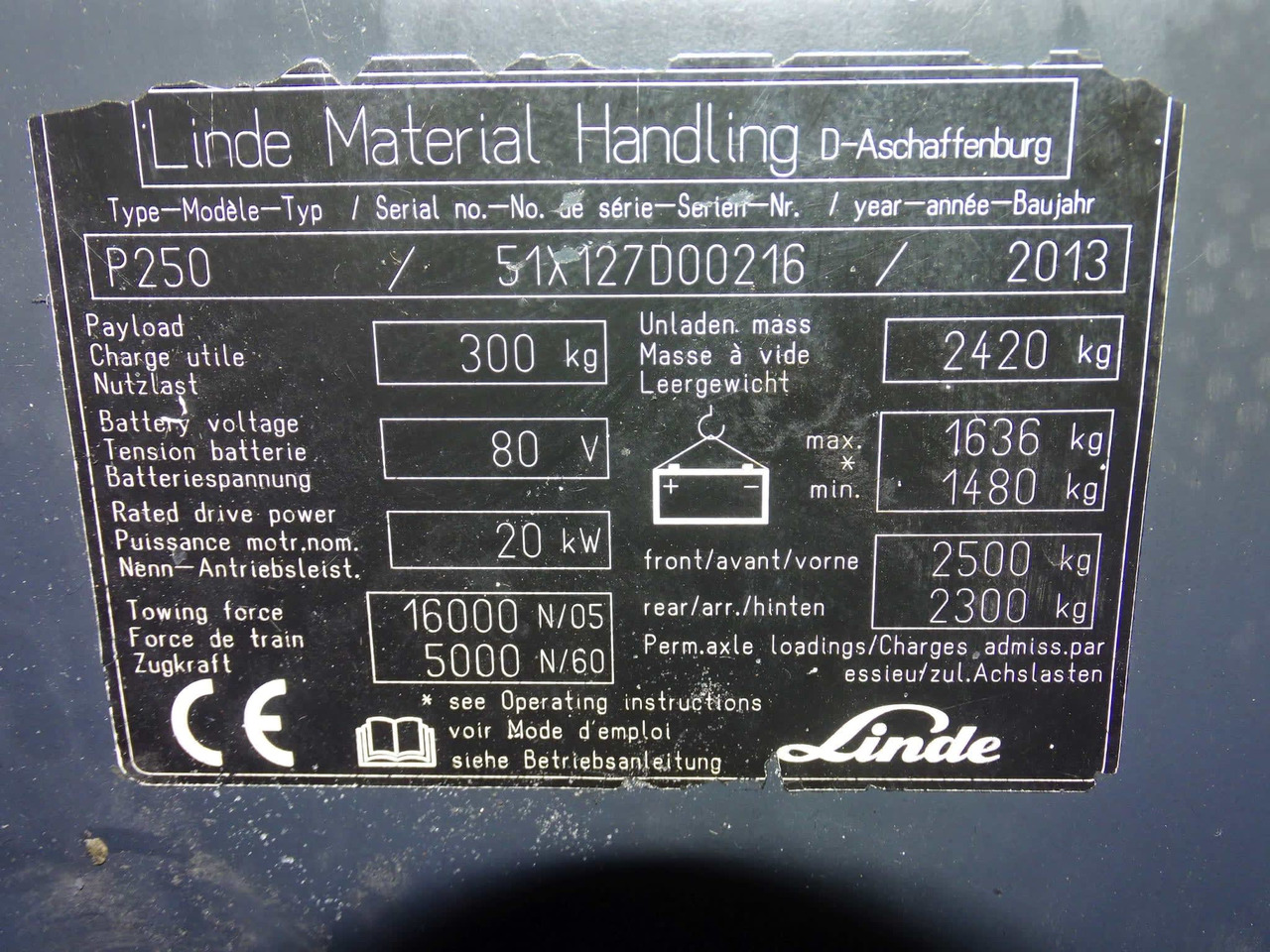 Linde P250 - Akülü çekici: fotoğraf 2 Linde P250 - Akülü çekici: fotoğraf 2