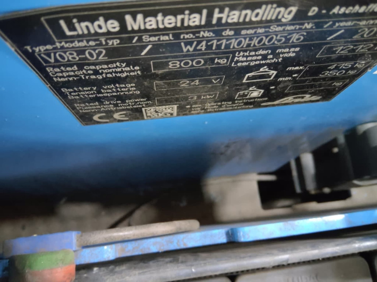 Linde V08-02 - Kullanılan transpalet: fotoğraf 3 Linde V08-02 - Kullanılan transpalet: fotoğraf 3