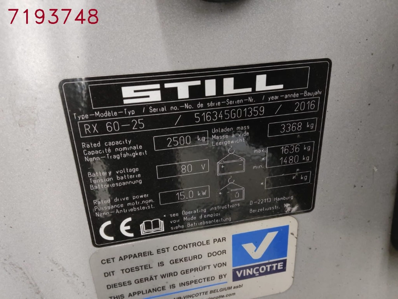 STILL RX60-25 - Elektrikli forklift: fotoğraf 2 STILL RX60-25 - Elektrikli forklift: fotoğraf 2