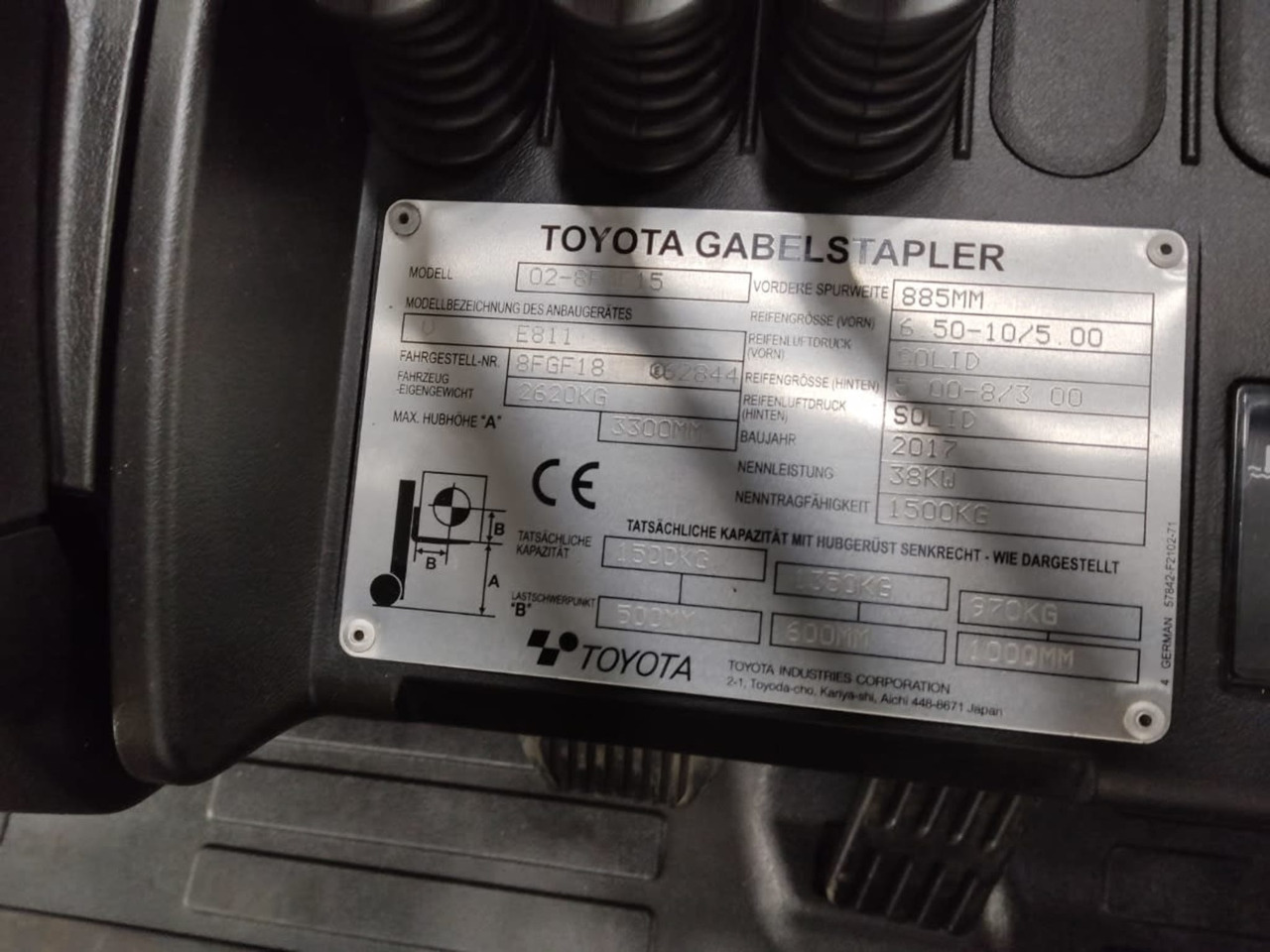Toyota 02-8FGF15 - LPG forklift: fotoğraf 2 Toyota 02-8FGF15 - LPG forklift: fotoğraf 2