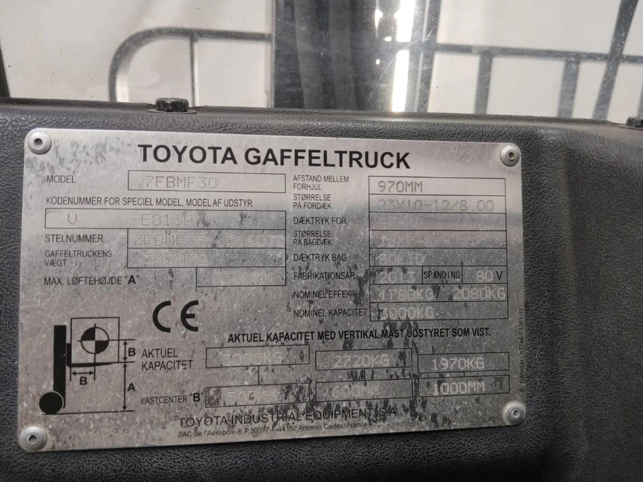 Toyota 7FBMF30 - Elektrikli forklift: fotoğraf 2 Toyota 7FBMF30 - Elektrikli forklift: fotoğraf 2