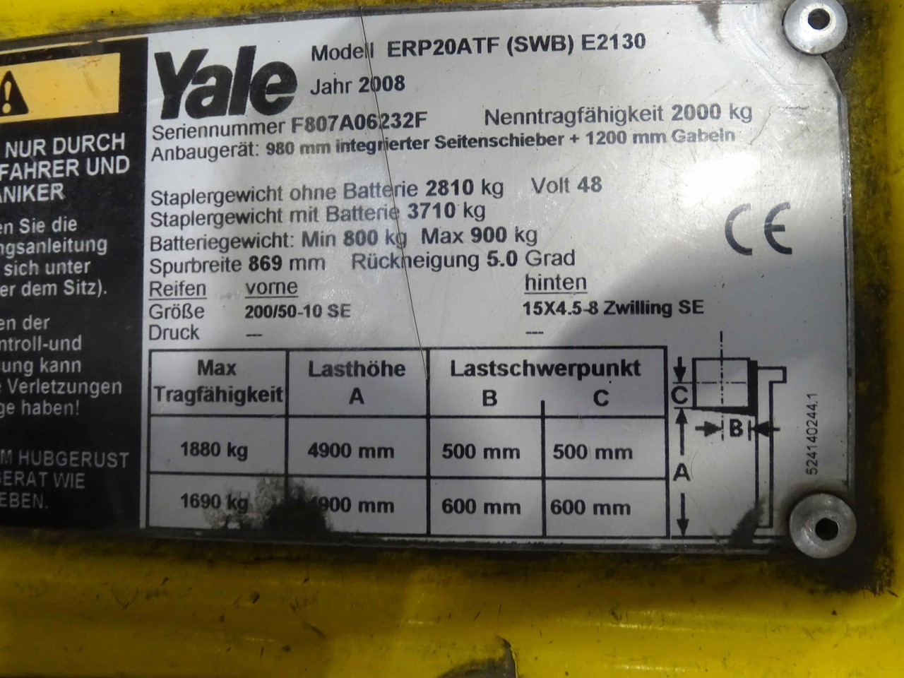 Yale ERP 20 ATF - Elektrikli forklift: fotoğraf 2 Yale ERP 20 ATF - Elektrikli forklift: fotoğraf 2