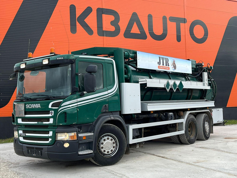 Scania P 360 6x2*4 Larsen A/S TANK 10000 l / VACUUM Vacustar W1300R / PRESSURE Uraca F716 - Vidanjör: fotoğraf 1 Scania P 360 6x2*4 Larsen A/S TANK 10000 l / VACUUM Vacustar W1300R / PRESSURE Uraca F716 - Vidanjör: fotoğraf 1