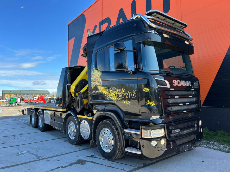 Scania R 560 8x4 PK 34002 / WINCH / FALCOM FAS 12000 / PLATFORM L=6564 mm - Sal/ Açık kasa kamyon, Vinçli kamyon: fotoğraf 3 Scania R 560 8x4 PK 34002 / WINCH / FALCOM FAS 12000 / PLATFORM L=6564 mm - Sal/ Açık kasa kamyon, Vinçli kamyon: fotoğraf 3