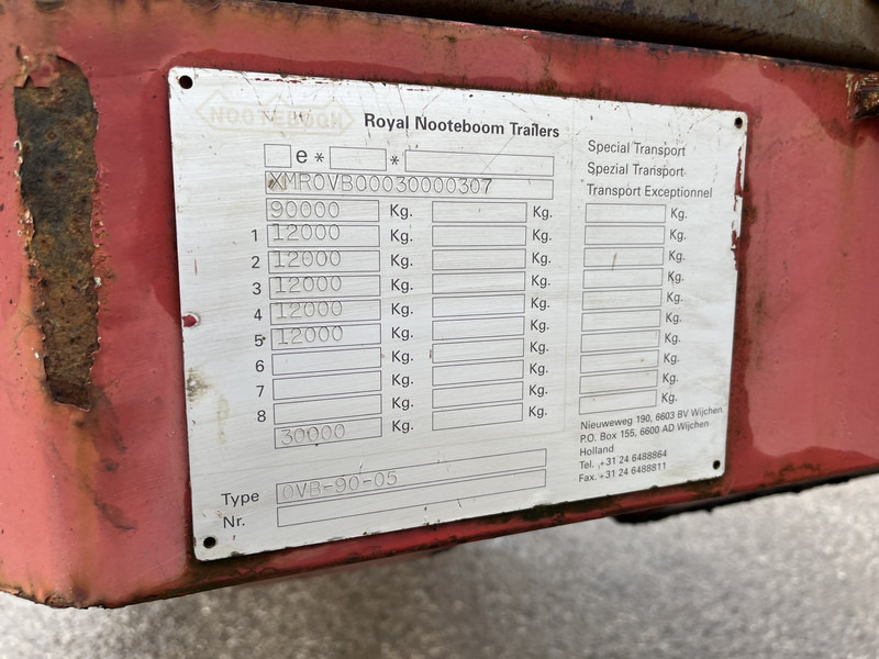 Nooteboom OVB-90-05 / 5 axle 12 Ton Hydraulic / BPW Drum / Ballast Trailer - Açık/ Sal dorse: fotoğraf 5 Nooteboom OVB-90-05 / 5 axle 12 Ton Hydraulic / BPW Drum / Ballast Trailer - Açık/ Sal dorse: fotoğraf 5