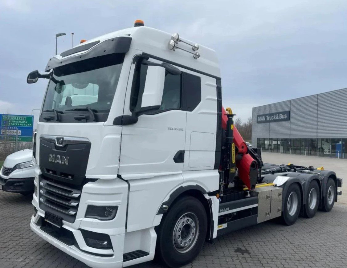 MAN TGS 35.510 8×4 Tridem kranväxlare Palfinger - Kancalı yükleyici kamyon, Vinçli kamyon: fotoğraf 1 MAN TGS 35.510 8×4 Tridem kranväxlare Palfinger - Kancalı yükleyici kamyon, Vinçli kamyon: fotoğraf 1