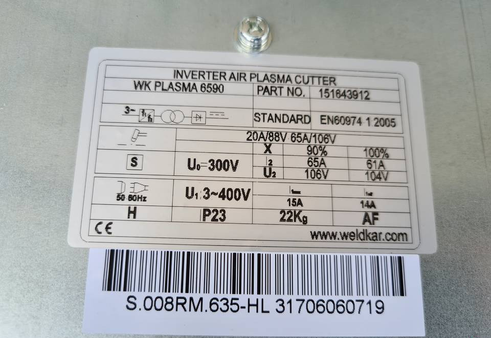 Plazma Przecinarka plazmowa WELDKAR WK Plasma 6590 - Kaynak ekipmanları: fotoğraf 4 Plazma Przecinarka plazmowa WELDKAR WK Plasma 6590 - Kaynak ekipmanları: fotoğraf 4