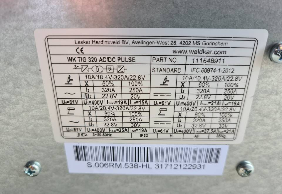 SpawarkaTig WELDKAR WK 320 AC/DC Puls, 320 A - Kaynak ekipmanları: fotoğraf 5 SpawarkaTig WELDKAR WK 320 AC/DC Puls, 320 A - Kaynak ekipmanları: fotoğraf 5