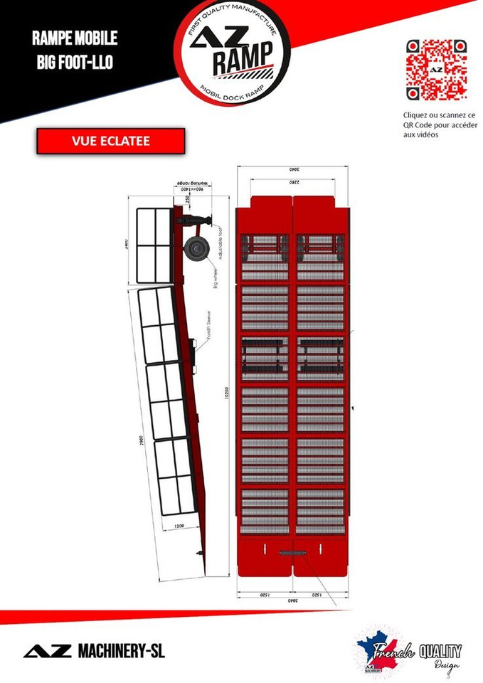 Large Mobile dock ramp, uncouplable AZ RAMP - KING VERSION, BIG FOOT L20 T-INOX - Yükleme rampası: fotoğraf 5 Large Mobile dock ramp, uncouplable AZ RAMP - KING VERSION, BIG FOOT L20 T-INOX - Yükleme rampası: fotoğraf 5