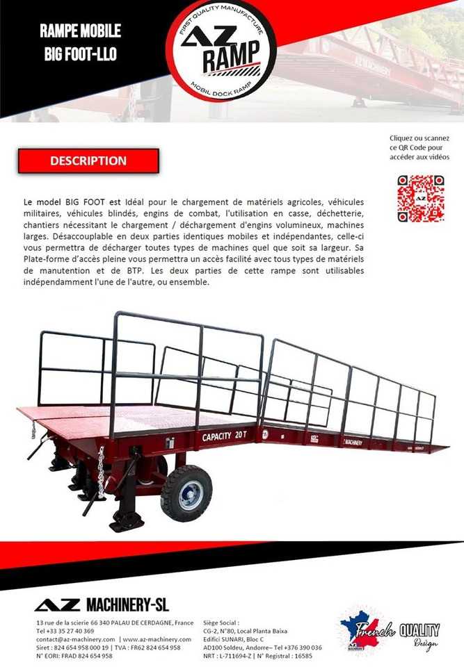 Large Mobile dock ramp, uncouplable AZ RAMP - KING VERSION, BIG FOOT L20 T-INOX - Yükleme rampası: fotoğraf 2 Large Mobile dock ramp, uncouplable AZ RAMP - KING VERSION, BIG FOOT L20 T-INOX - Yükleme rampası: fotoğraf 2