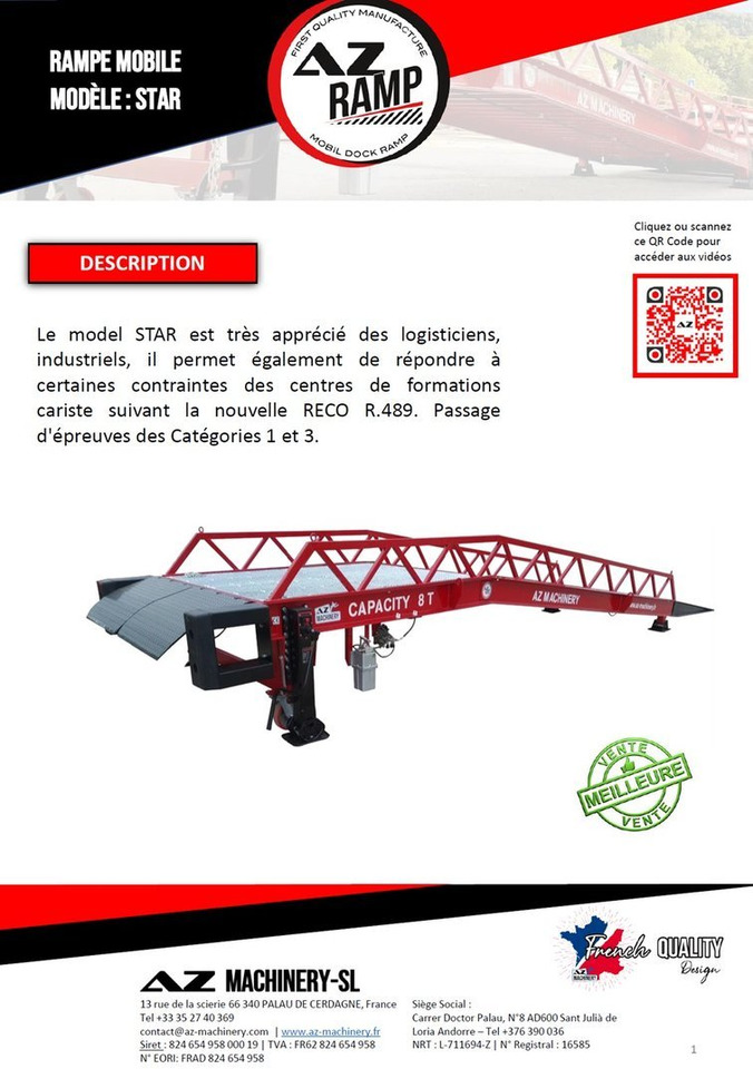 **RENTAL** Loading Ramp with with hydraulic tilting bridge - AZ RAMP - STAR- 8T. 8 ton capacity - Yükleme rampası: fotoğraf 3 **RENTAL** Loading Ramp with with hydraulic tilting bridge - AZ RAMP - STAR- 8T. 8 ton capacity - Yükleme rampası: fotoğraf 3