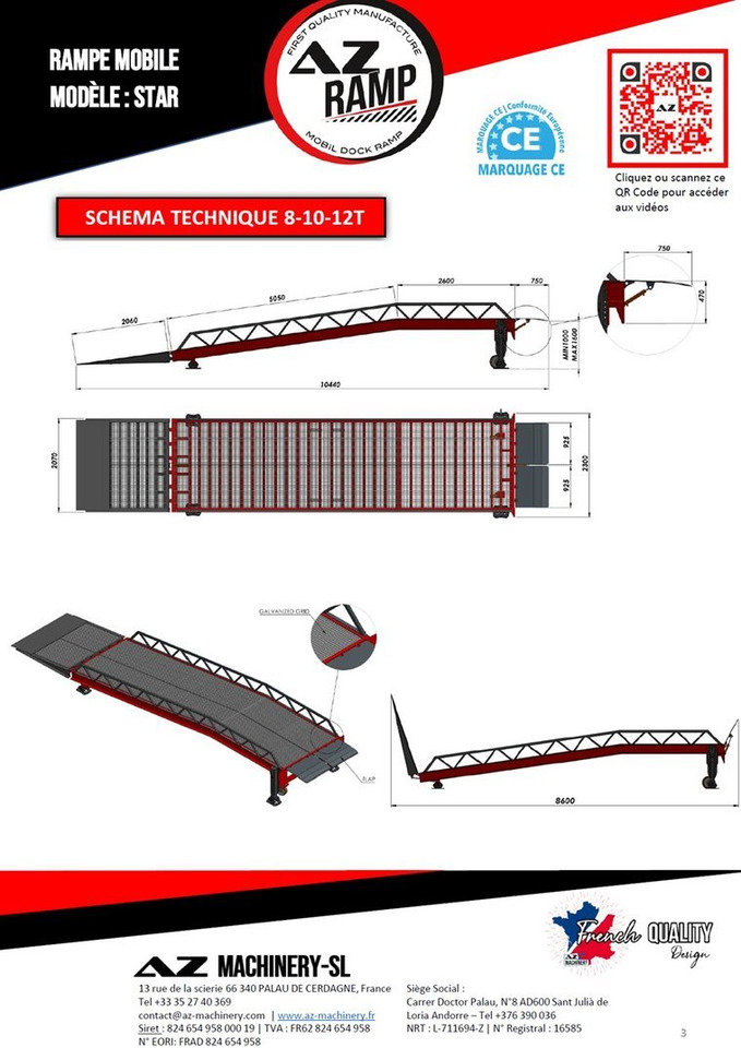 **RENTAL** Loading Ramp with with hydraulic tilting bridge - AZ RAMP - STAR- 8T. 8 ton capacity - Yükleme rampası: fotoğraf 5 **RENTAL** Loading Ramp with with hydraulic tilting bridge - AZ RAMP - STAR- 8T. 8 ton capacity - Yükleme rampası: fotoğraf 5