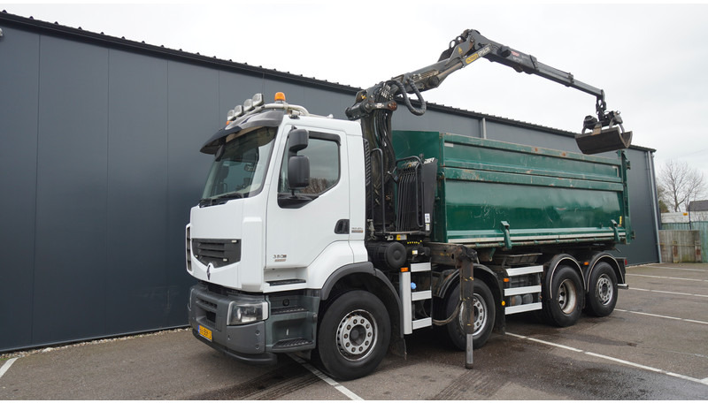 Renault PREMIUM 380 DXI 8X2/6 2 SIDE TIPPER WITH PLFINGER Q 170 Z CRANE.278.200KM - Vinçli kamyon: fotoğraf 3 Renault PREMIUM 380 DXI 8X2/6 2 SIDE TIPPER WITH PLFINGER Q 170 Z CRANE.278.200KM - Vinçli kamyon: fotoğraf 3
