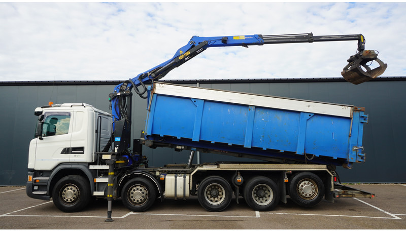 Scania G 490 10X4 CABLE SYSTEM TRUCK WITH PALFINGER Q180Z95TR CRANE - Vinçli kamyon: fotoğraf 1 Scania G 490 10X4 CABLE SYSTEM TRUCK WITH PALFINGER Q180Z95TR CRANE - Vinçli kamyon: fotoğraf 1
