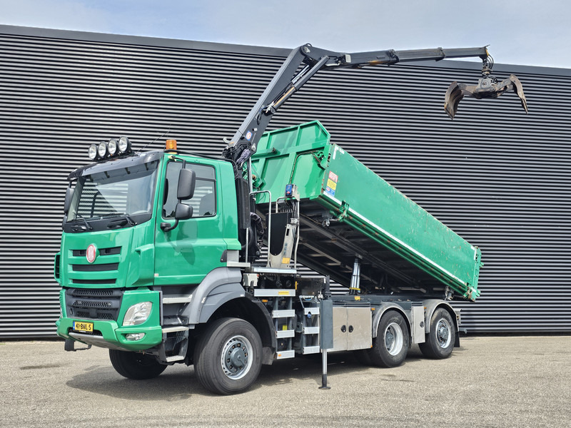 Tatra T158/II 6X6 / HMF Z CRANE + 2 SIDE TIPPER - Damperli kamyon, Vinçli kamyon: fotoğraf 1 Tatra T158/II 6X6 / HMF Z CRANE + 2 SIDE TIPPER - Damperli kamyon, Vinçli kamyon: fotoğraf 1