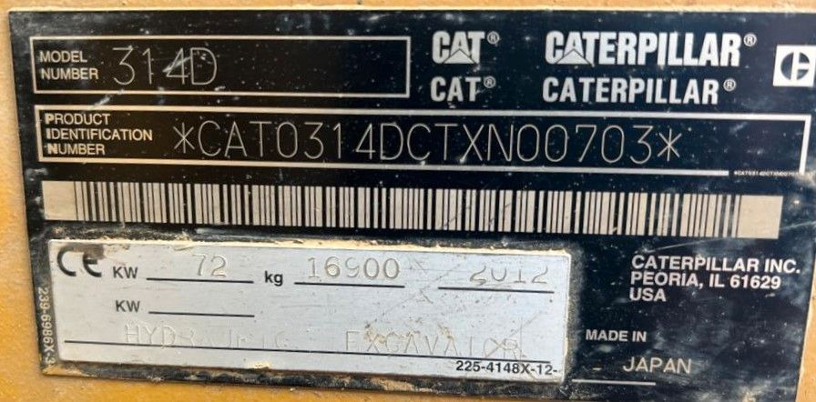 CAT CAT 314 DLCR mit Gummiketten CAT 314 DLCR mit Gummiketten - Paletli ekskavatör: fotoğraf 2 CAT CAT 314 DLCR mit Gummiketten CAT 314 DLCR mit Gummiketten - Paletli ekskavatör: fotoğraf 2