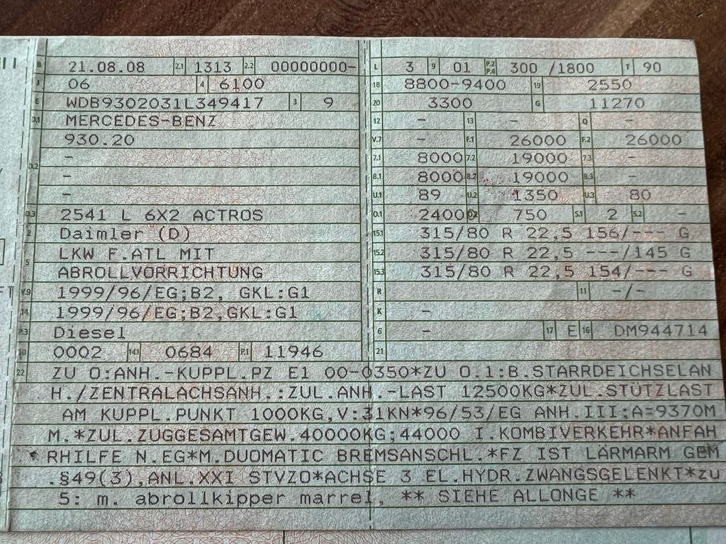Mercedes-Benz 2541 6X2 Marrel Abroller Hydr. Verriegelung - Kancalı yükleyici kamyon: fotoğraf 2 Mercedes-Benz 2541 6X2 Marrel Abroller Hydr. Verriegelung - Kancalı yükleyici kamyon: fotoğraf 2