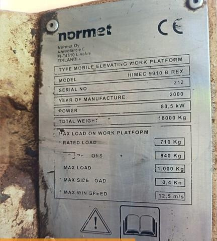 Normet Imec 9910 Brex - Teleskopik platform: fotoğraf 3 Normet Imec 9910 Brex - Teleskopik platform: fotoğraf 3