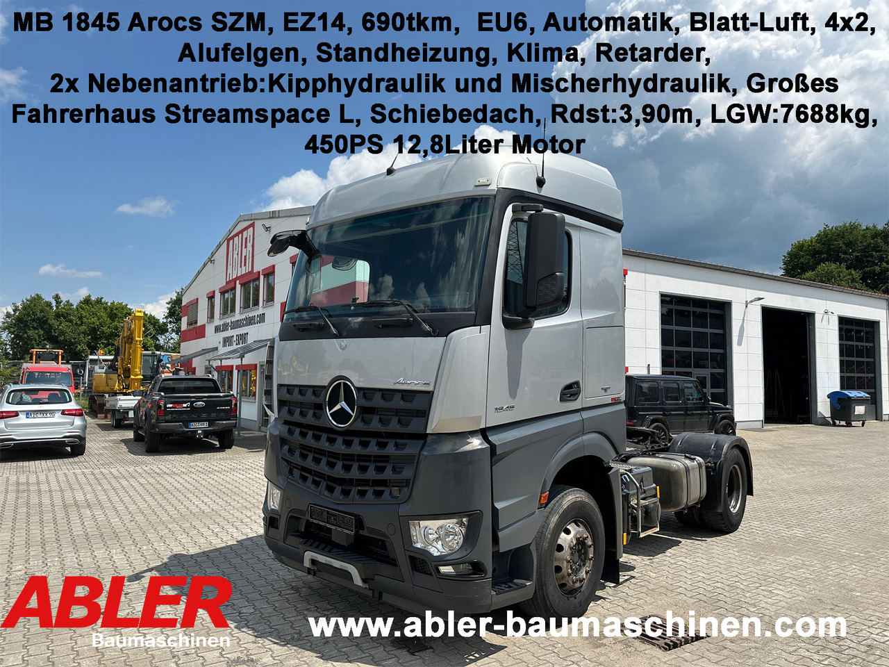 Mercedes-Benz 1845 Arocs SZM Kipphydraulik Mischerantrieb - Çekici: fotoğraf 1 Mercedes-Benz 1845 Arocs SZM Kipphydraulik Mischerantrieb - Çekici: fotoğraf 1