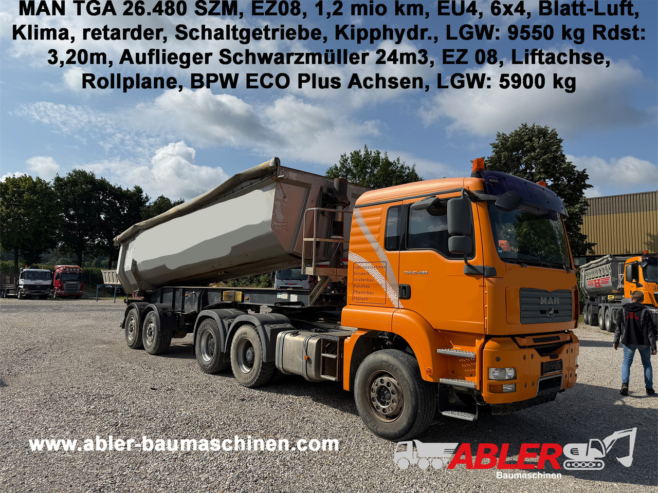 MAN TGA 26.480 6x4 SZM mit Kippauflieger - Damperli kamyon: fotoğraf 1 MAN TGA 26.480 6x4 SZM mit Kippauflieger - Damperli kamyon: fotoğraf 1