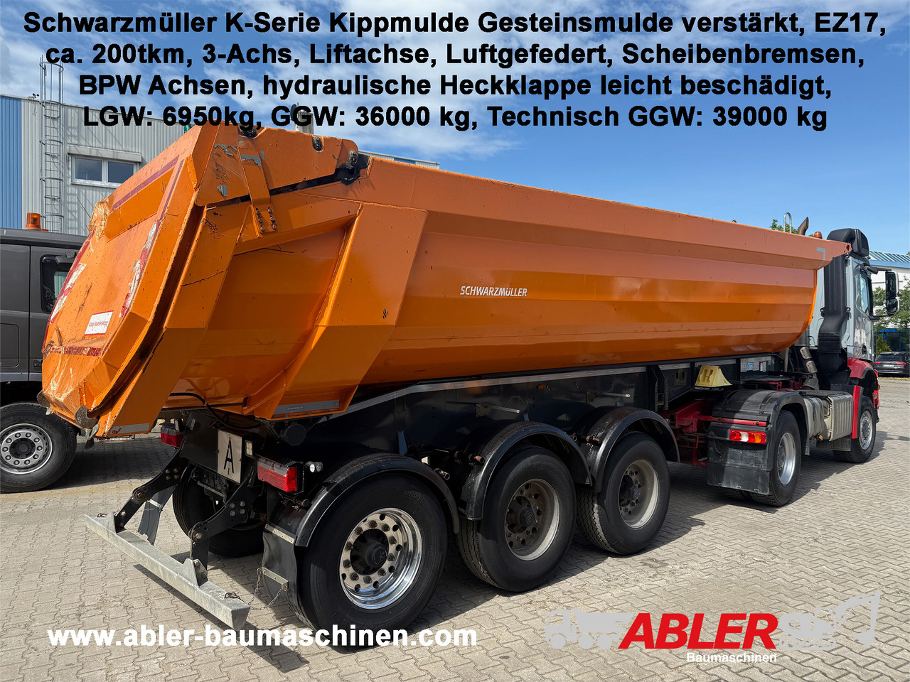 Schwarzmüller Kippauflieger Gesteinsmulde verstärkt Liftachse - Damperli dorse: fotoğraf 1 Schwarzmüller Kippauflieger Gesteinsmulde verstärkt Liftachse - Damperli dorse: fotoğraf 1