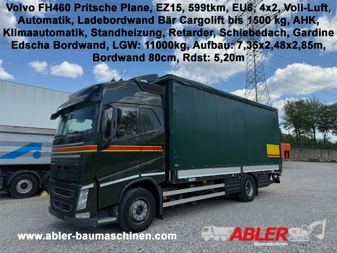 Volvo FH460 Pritsche Plane LBW Klima Retarder - Tenteli kamyon: fotoğraf 1 Volvo FH460 Pritsche Plane LBW Klima Retarder - Tenteli kamyon: fotoğraf 1
