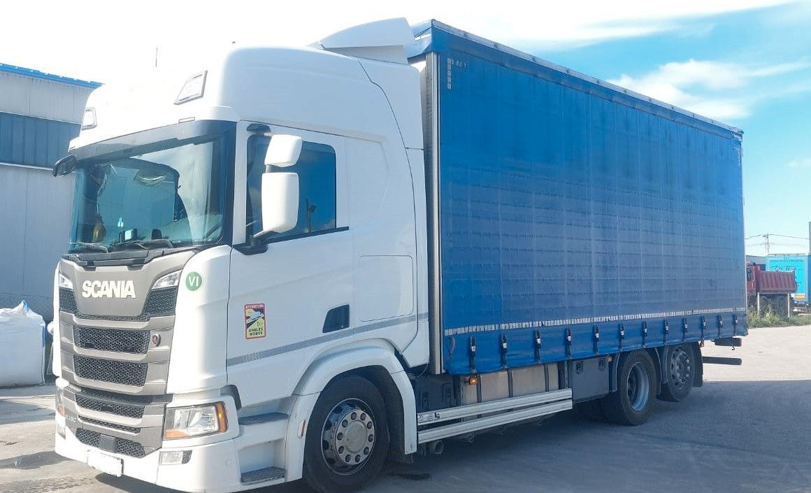 Scania R450 6x2 tandem jumbo - Tenteli kamyon: fotoğraf 2 Scania R450 6x2 tandem jumbo - Tenteli kamyon: fotoğraf 2