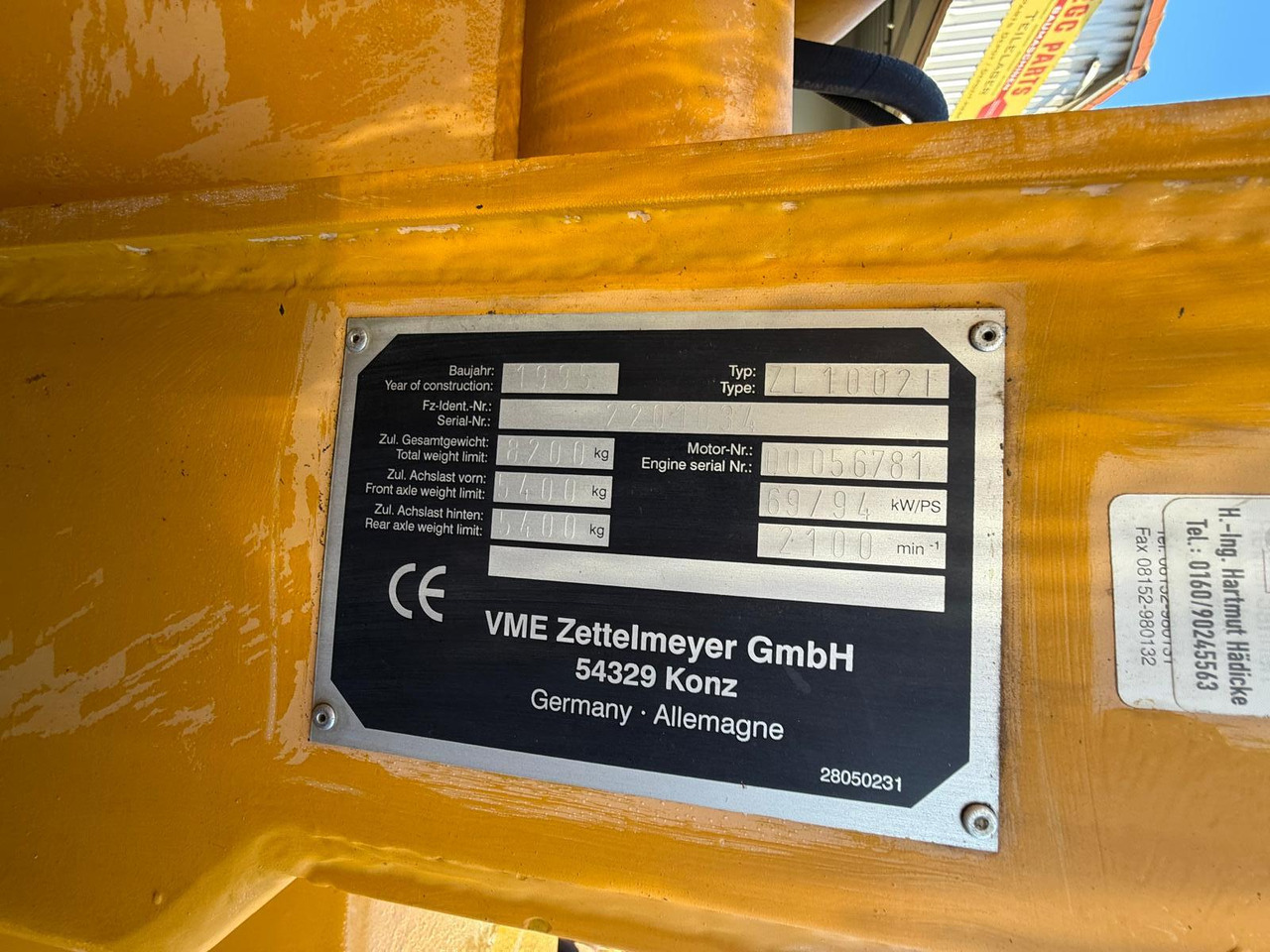 Tekerlekli yükleyici Zettelmeyer ZL 1002: fotoğraf 9 Tekerlekli yükleyici Zettelmeyer ZL 1002: fotoğraf 9