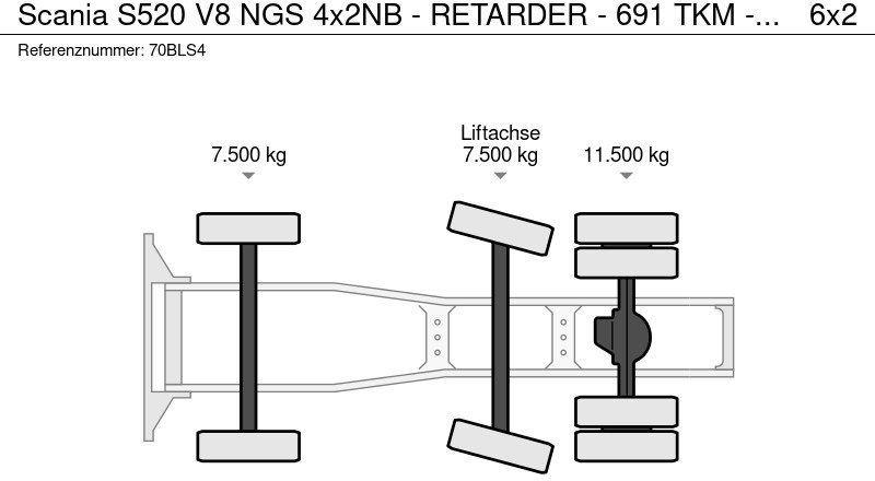 Çekici Scania S520 V8 NGS 4x2NB - RETARDER - 691 TKM - FULL AIR - PARK. AIRCO - 2 x FUEL TANKS - LED - PAINTED WHEELS - LIKE NEW !: fotoğraf 15