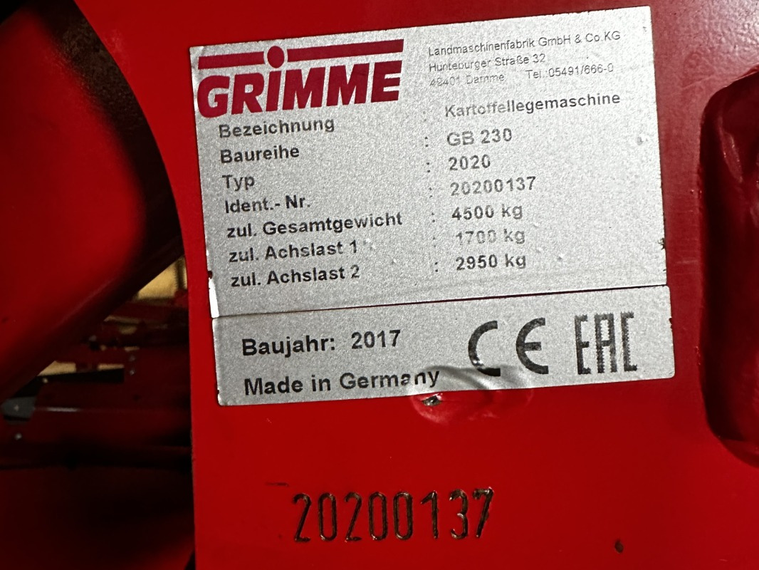 Grimme GB-230 - Hasat makinesi: fotoğraf 2 Grimme GB-230 - Hasat makinesi: fotoğraf 2
