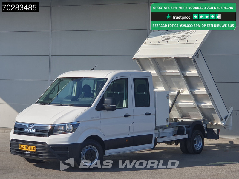 MAN TGE 5.120 Kipper met Kist Dubbel Cabine Dubbellucht 3,5t Trekhaak Navi Airco Cruise Camera Euro6 Tipper Benne Kieper 2m3 Airco Trekhaak Cr - Damperli kamyonet: fotoğraf 1 MAN TGE 5.120 Kipper met Kist Dubbel Cabine Dubbellucht 3,5t Trekhaak Navi Airco Cruise Camera Euro6 Tipper Benne Kieper 2m3 Airco Trekhaak Cr - Damperli kamyonet: fotoğraf 1