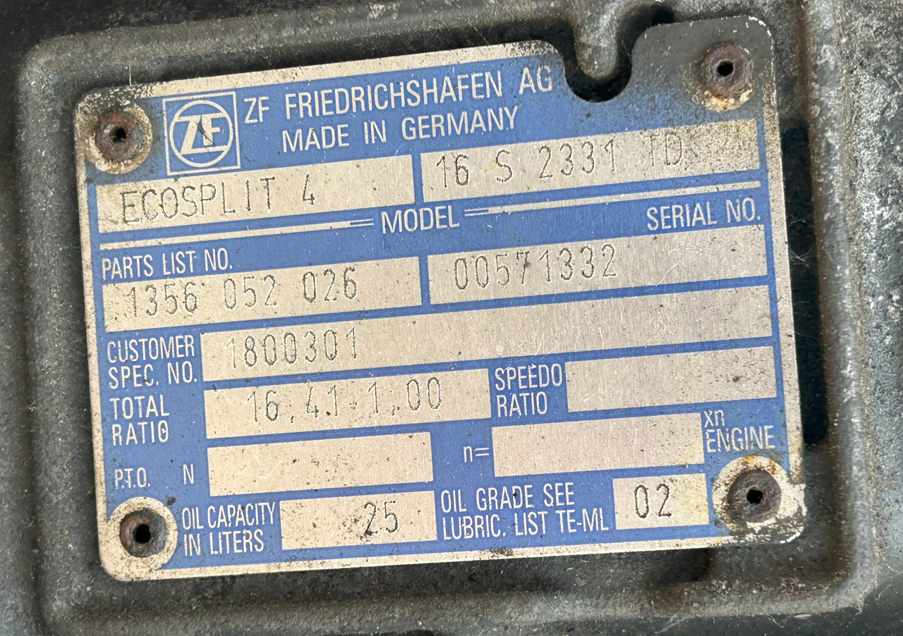 Şanzıman ve yedek parça - Kamyon DAF GEARBOX HOUSING ZF ECOSPLIT IV 16S2331TD: fotoğraf 6