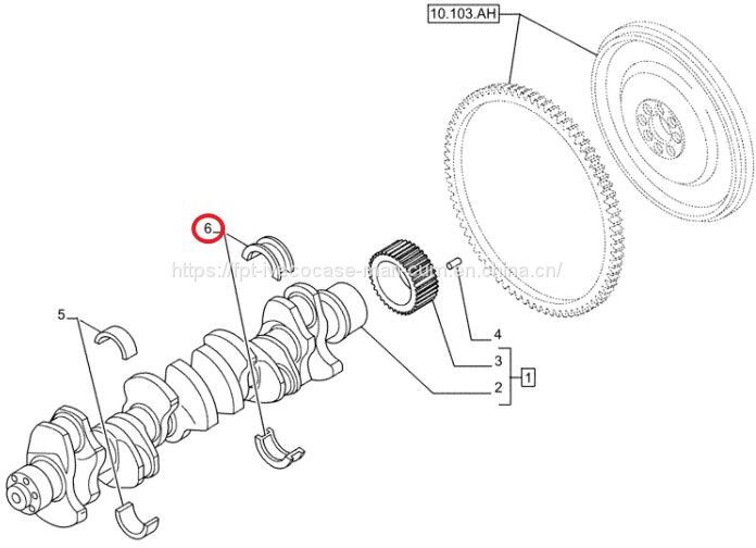 FPT IVECO CASE Cursor11 F3GFE613A B001 5801863562 Crankshaft tile with thrust plate 8099140/8099141 - Krank mili - Kamyon: fotoğraf 4 FPT IVECO CASE Cursor11 F3GFE613A B001 5801863562 Crankshaft tile with thrust plate 8099140/8099141 - Krank mili - Kamyon: fotoğraf 4