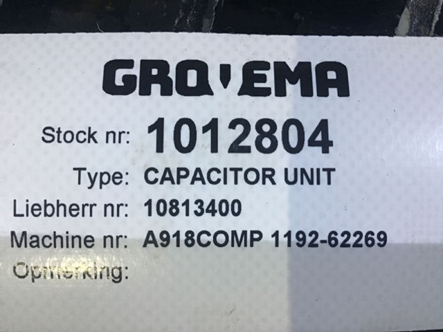 Liebherr Capacitor Unit - Klima yedek parça: fotoğraf 2 Liebherr Capacitor Unit - Klima yedek parça: fotoğraf 2