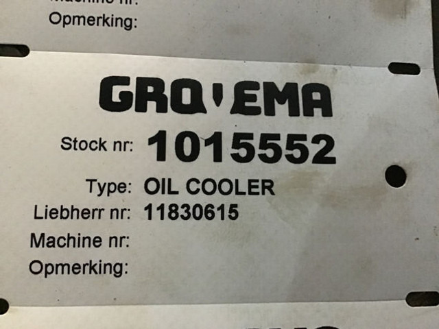 Liebherr Oil Cooler - Yağ soğutucusu: fotoğraf 3 Liebherr Oil Cooler - Yağ soğutucusu: fotoğraf 3