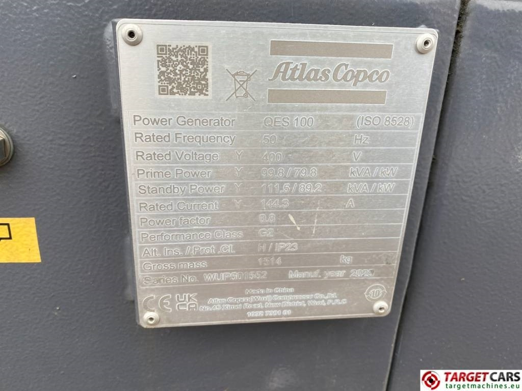 Yeni Elektrikli jeneratör Atlas Copco QES100 Diesel 100KVA Generator 400/230V Unused: fotoğraf 10