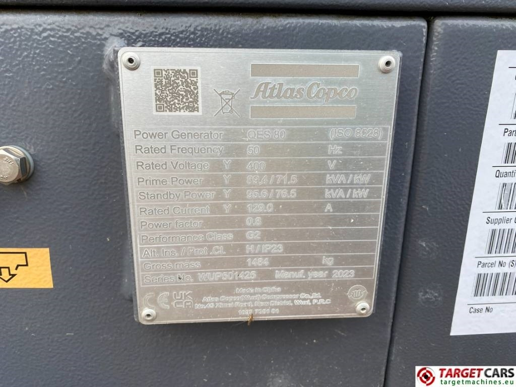 Yeni Elektrikli jeneratör Atlas Copco QES80 Diesel 90KVA Generator 400/230V Unusde: fotoğraf 10
