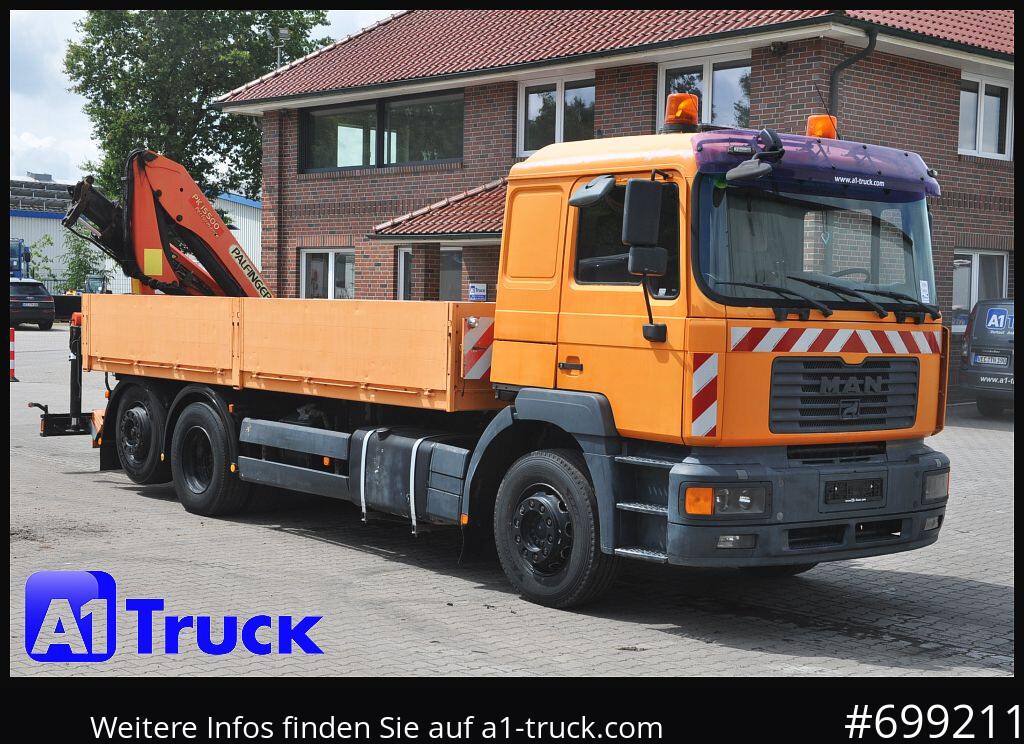MAN MAN F 2000 26.464 Intarder Kran PK 15.500 Funk, - Sal/ Açık kasa kamyon, Vinçli kamyon: fotoğraf 1 MAN MAN F 2000 26.464 Intarder Kran PK 15.500 Funk, - Sal/ Açık kasa kamyon, Vinçli kamyon: fotoğraf 1