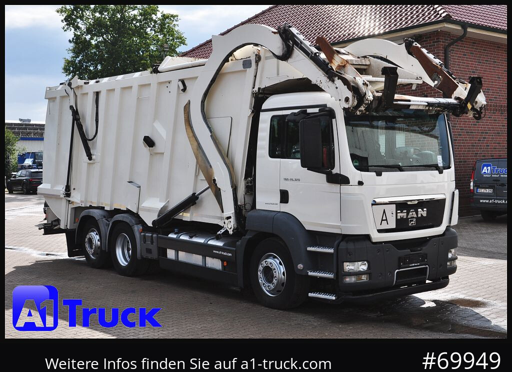 MAN TGS 26.320, Faun 533 Frontlader, Überkopflader Müllwagen, - Çöp kamyonu: fotoğraf 1 MAN TGS 26.320, Faun 533 Frontlader, Überkopflader Müllwagen, - Çöp kamyonu: fotoğraf 1