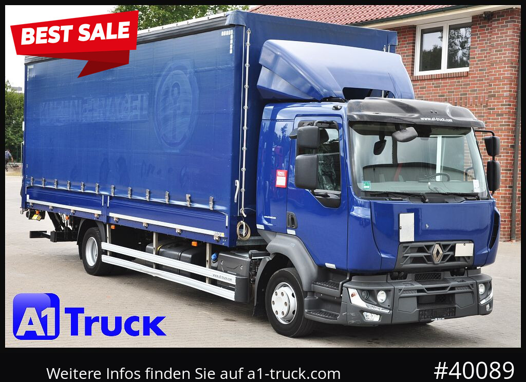 RENAULT D 240,  4x2, Ladebordwand, LBW, guter Zustand - Tenteli kamyon: fotoğraf 1 RENAULT D 240,  4x2, Ladebordwand, LBW, guter Zustand - Tenteli kamyon: fotoğraf 1