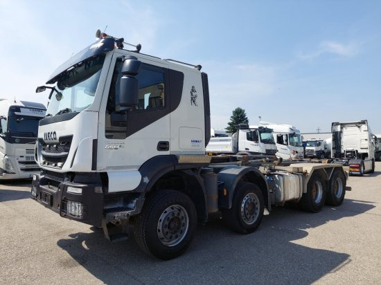 Iveco 8x4 Meiller Abroller, Automatik, E6, Retarder, - Kancalı yükleyici kamyon, Vinçli kamyon: fotoğraf 1 Iveco 8x4 Meiller Abroller, Automatik, E6, Retarder, - Kancalı yükleyici kamyon, Vinçli kamyon: fotoğraf 1