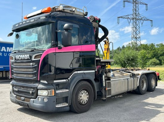 Scania R580 6x2, Schrottkran, E6, Lenk-Lift-Achse - Kancalı yükleyici kamyon, Vinçli kamyon: fotoğraf 1 Scania R580 6x2, Schrottkran, E6, Lenk-Lift-Achse - Kancalı yükleyici kamyon, Vinçli kamyon: fotoğraf 1