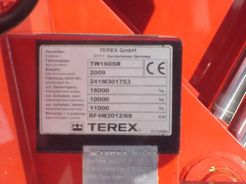 Terex TW 160 SR RAILWAY EXAVATOR - Tekerlekli ekskavatör: fotoğraf 5 Terex TW 160 SR RAILWAY EXAVATOR - Tekerlekli ekskavatör: fotoğraf 5