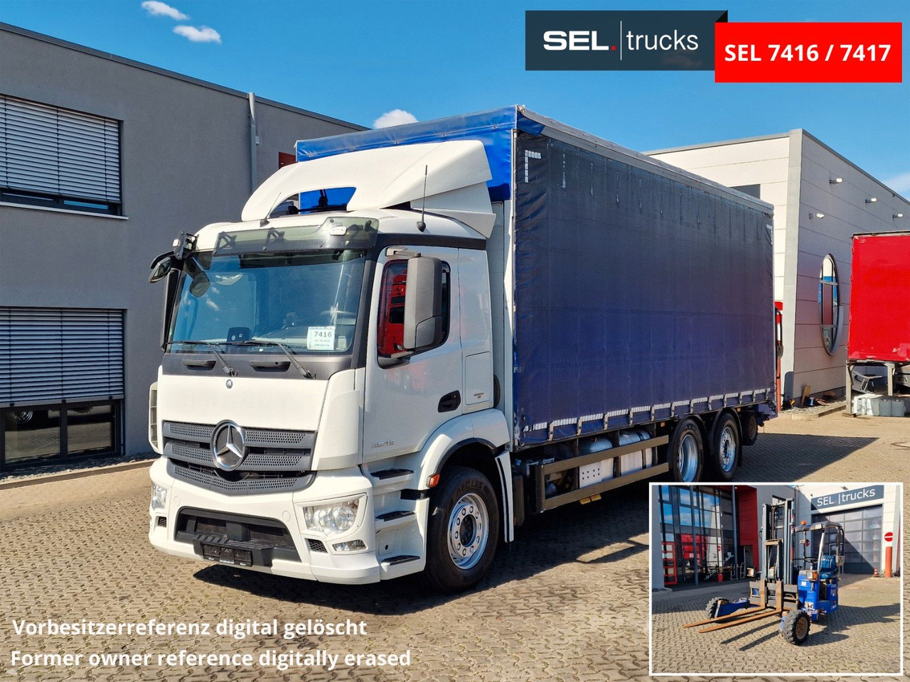 Mercedes-Benz Antos 2543 /Retarder / mit Stapler / Lenkachse - Tenteli kamyon: fotoğraf 1 Mercedes-Benz Antos 2543 /Retarder / mit Stapler / Lenkachse - Tenteli kamyon: fotoğraf 1